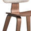 2 pièces de chaises de salle à manger blanches Boucle - Accents de finition noyer et conception simple de table