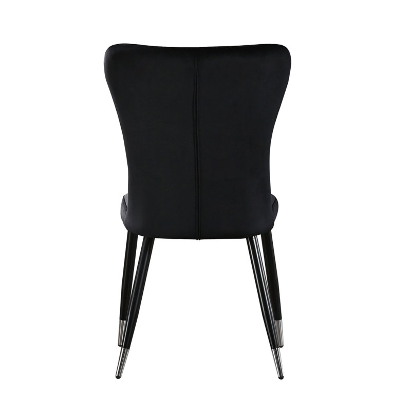 Hartshorne Upholstered Dining Chair, Black/Silver, Dark Grey, 1