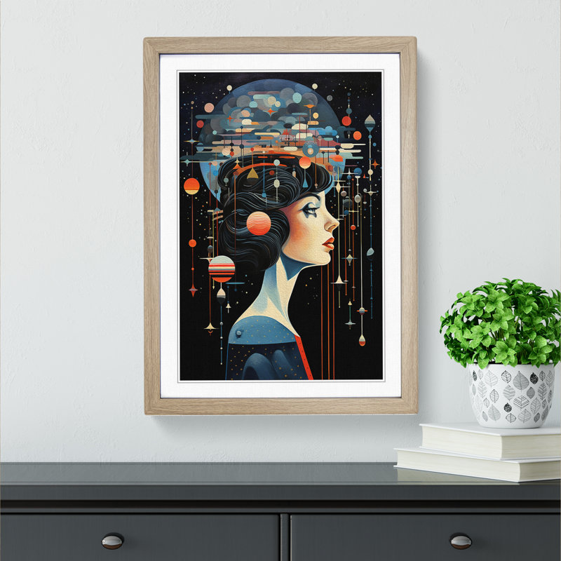 Universe Dadaism Art - Framed Print, Oak Framed, 64cm H x 46cm W