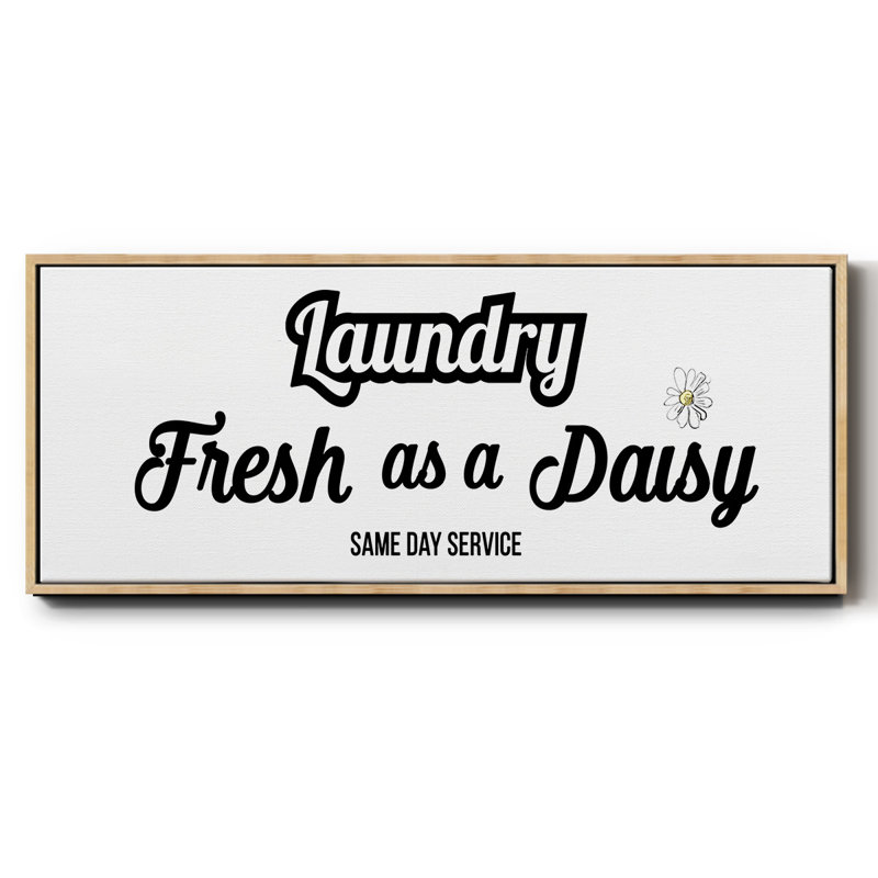 Daisy Laundry- Framed Canvas, 8" H x 20" W