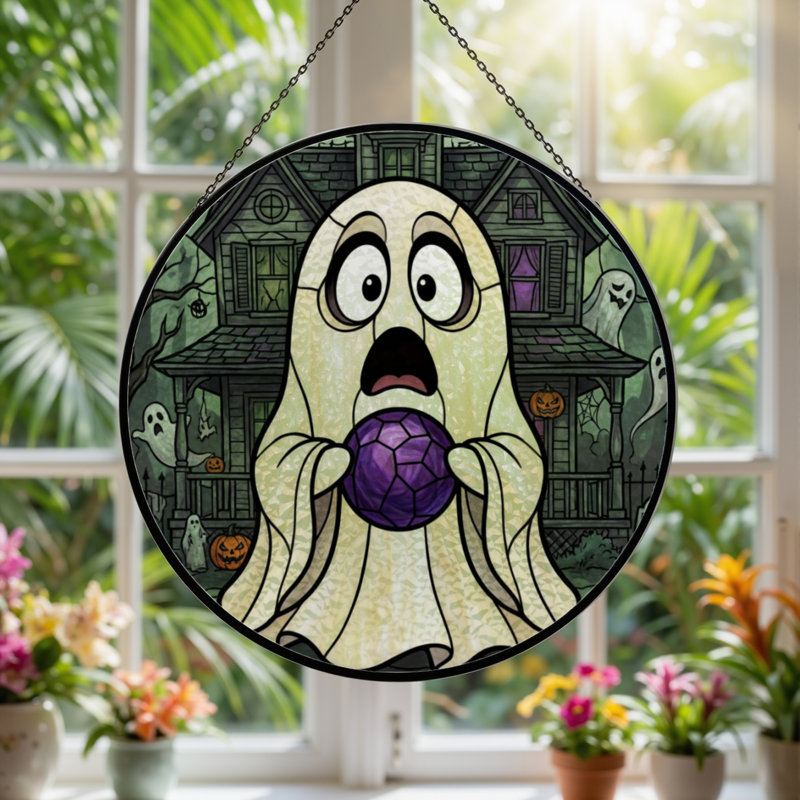 Panneau de vitrail 12 "H Ghost House