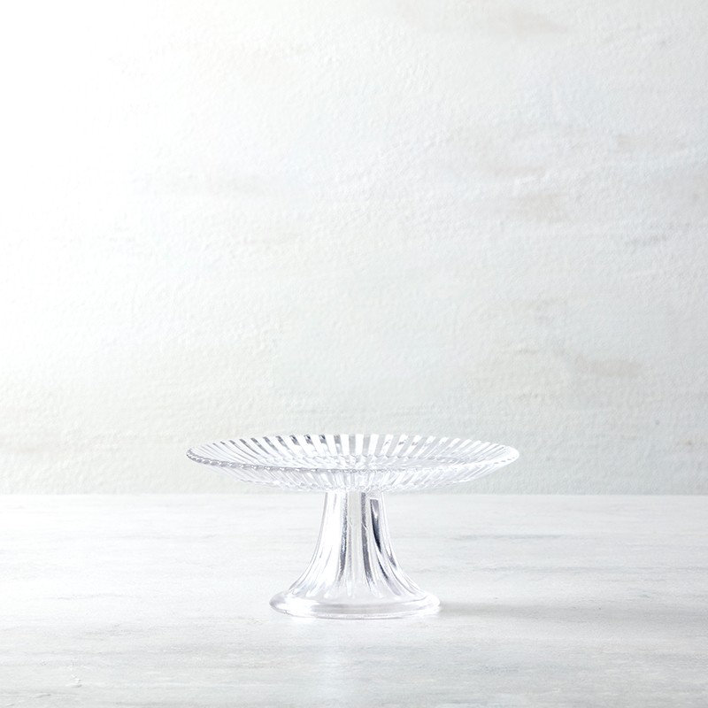 Fortessa Archie Glass, 8.25 Inch Mini Cake and Cupcake Stand, Clear, Clear