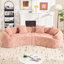 Rose courbé avec motif compressé, éléments nordiques pour le salon, chenille douce, 4 décor minimaliste