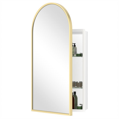 Desia 16.7 " W X 34.3 " H Surface and Recessed Framed Medicine Cabinet with Mirror