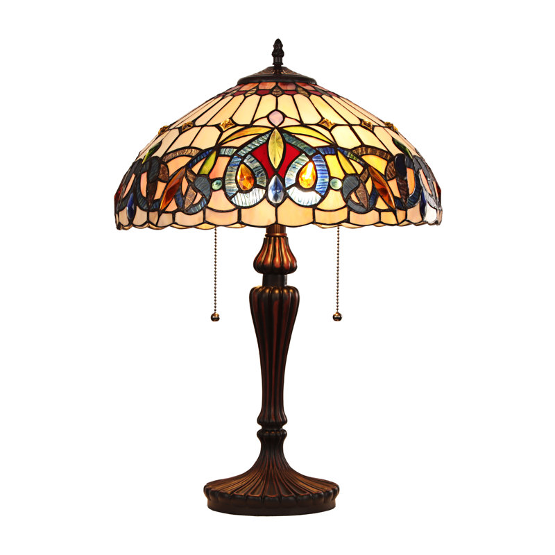Lampe de table en bronze foncé de style Tiffany Kossivi