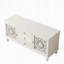 Meuble télé de style champêtre avec portes sculptées ajourées, 3 tiroirs et tablettes ajustables-70936004
