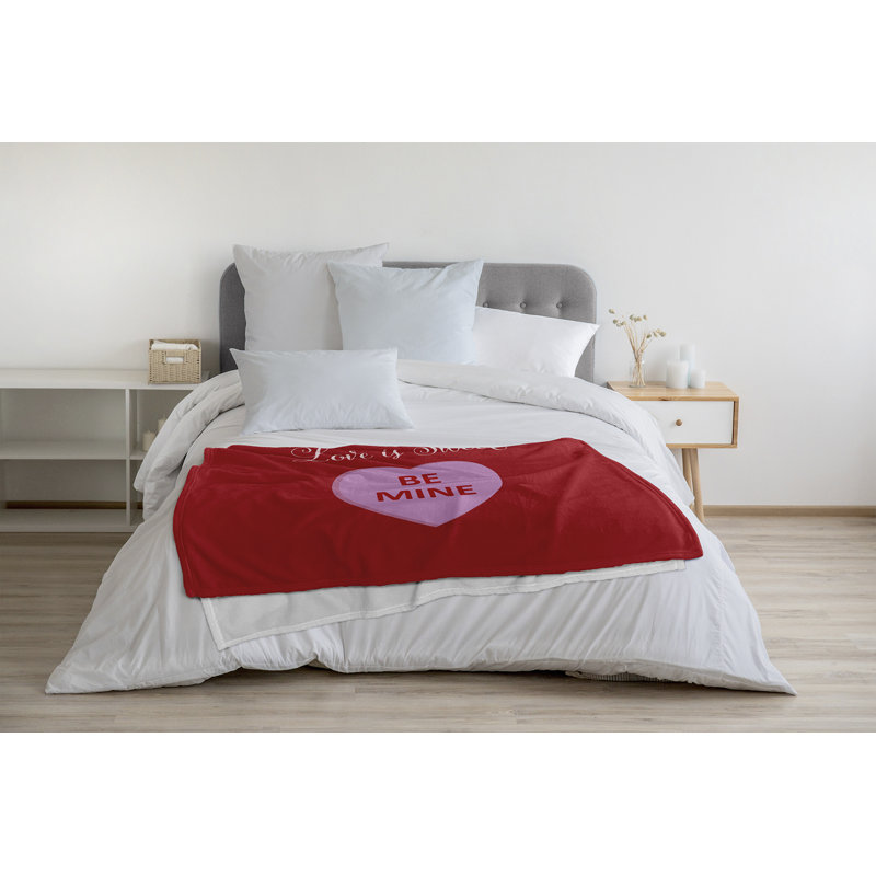 Jeté Love Is Sweet Valentine's Day, L 60 po x L 80 po, Buddah - rouge