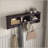 Espresso Entryway Wall Mounted Coat Rack With 4 Dual Hooks Living Room Wooden Storage Shelf-1374562939