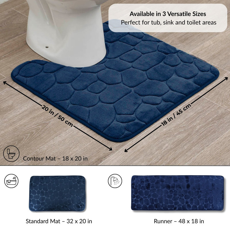 Mousse à mémoire de forme en microfibre Pebbles 3D 20 pi x 20 po, Marine