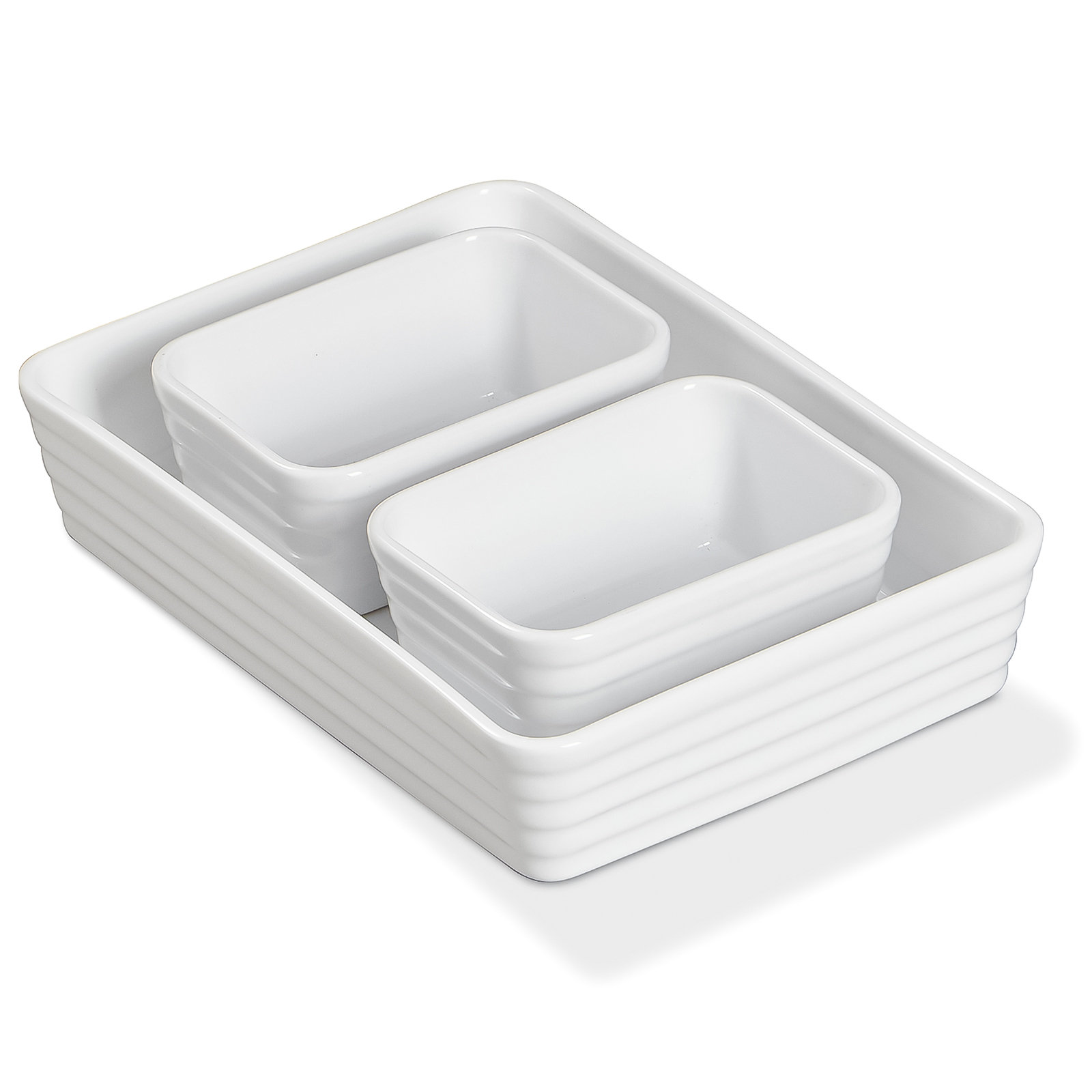 ONEMORE Set Of 3 Porcelain Baking Dishes, Rectangular Plates, Ideal For ...