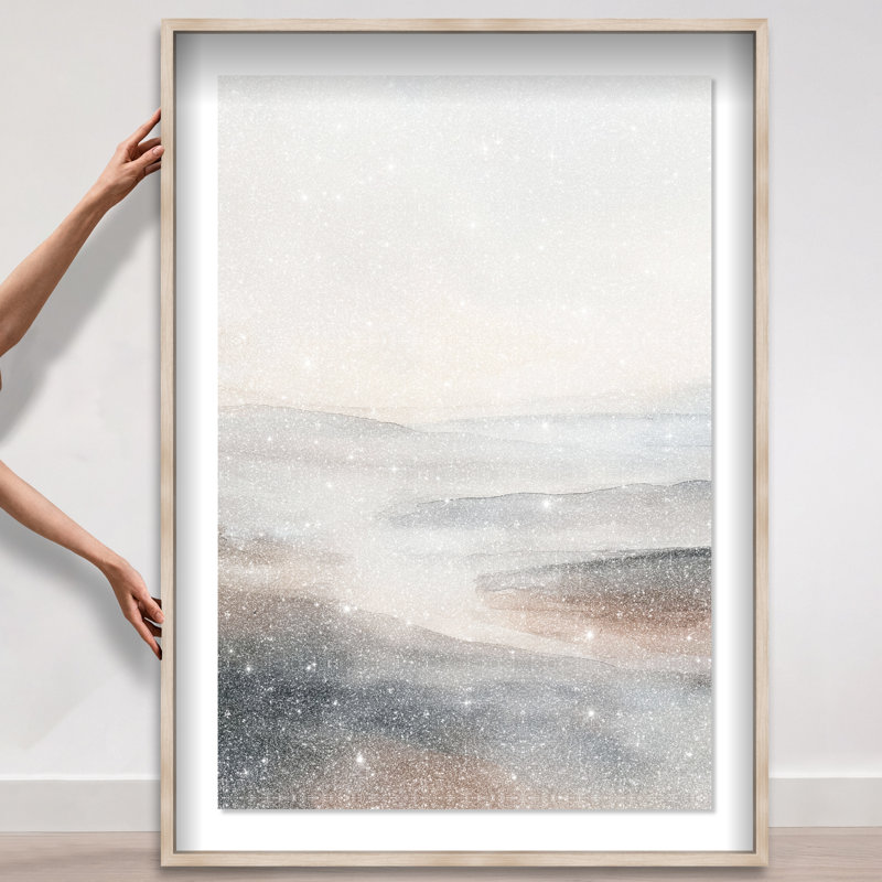 Desert Mirage Shadowbox Abstract Print by Oliver Gal, Black Frame, 10 x 15, 55.5"H x 37.5"W, Natural Oak Frame