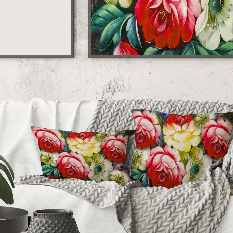 Housse et insert de coussin carré Vibrant and Flower Still Life I, 18" x 18"