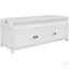 Banc de rangement avec 3 portes en forme de volet, banc à chaussures avec coussin amovible et espace de rangement caché (blanc, ancien SKU: WF284226AAK)