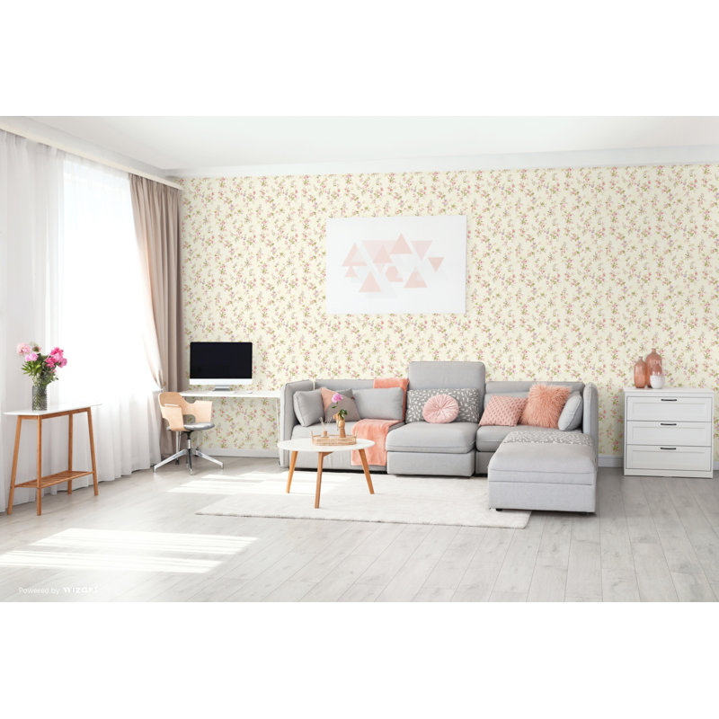 Amine Trail 32.97' L x 20.87" W Wallpaper Roll, Soft Pink
