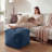 Stuffed Square Corduroy Pouf Ottoman, Shredded Foam Filled Footrest With Non-Slip Rubber Grips, Soft Fluffy & Easy To Move, Versatile Footstool For Couch-1570512579