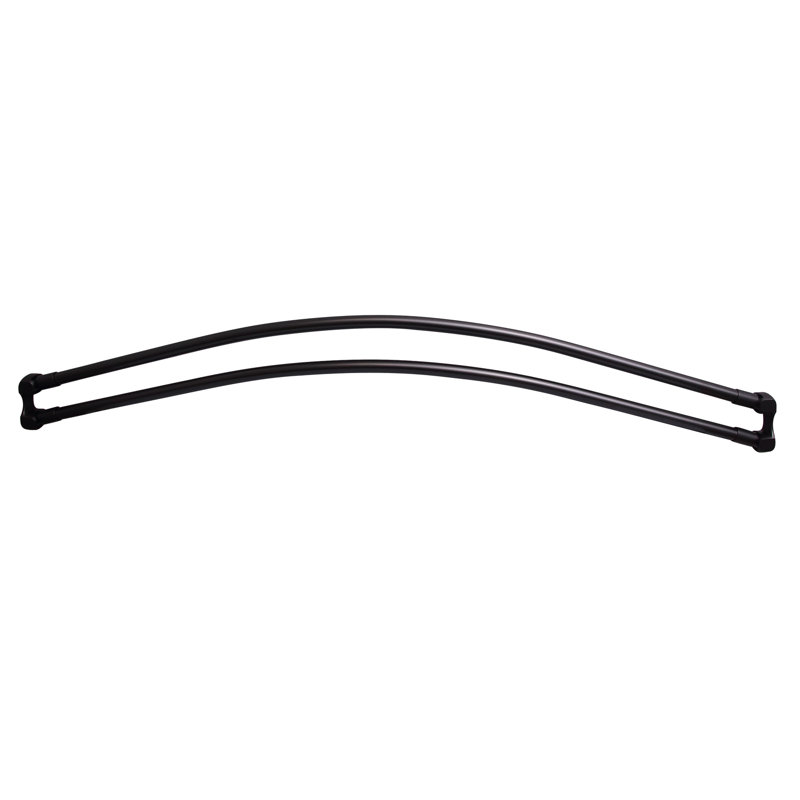 Double tringle à rideau de douche courbée réglable L 36 po, Noir