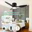 Ventilateurs de plafond encastrés intelligents de 42 po avec éclairage à distance, moteur à courant continu silencieux, ventilateur de plafond intérieur à profil bas pour l'extérieur, commande avec application Alexa WIFI, intensité variable, pales