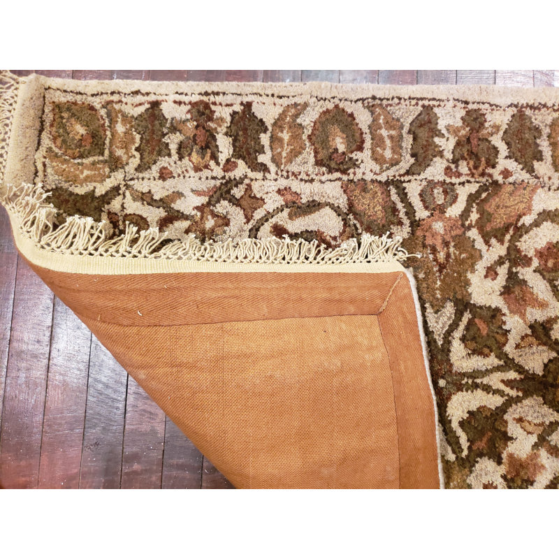 Tapis oriental en laine beige fait à la main Mastropietro Esfahan, Rectangle 9 pi 6 po x 13 pi 6 po