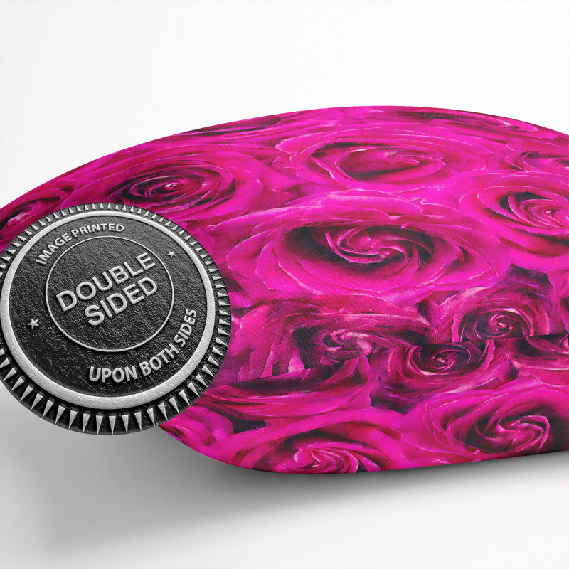 Wall of Roses Painting Cushion with Filling, 40cm H x 40cm W x 15cm D
