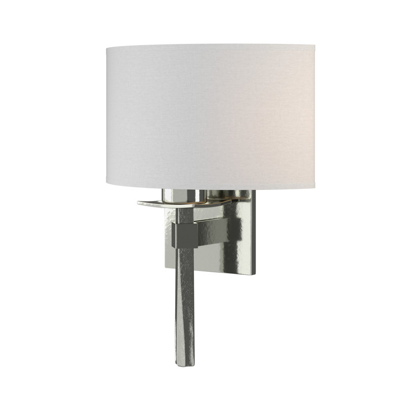 Beacon Hall Half Drum Shade Sconce, Sterling, Flax