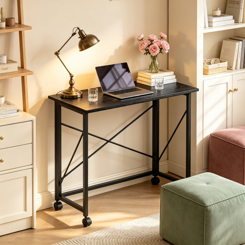 MDF Steel Computer Desk, Black