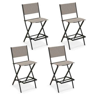 Chaises de bar pliantes à hauteur de comptoir avec dossier et repose-pieds Hokku Designs