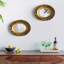 Miroir mural rond 16 po avec cadre en métal doré, miroir d'appoint Mid-Century