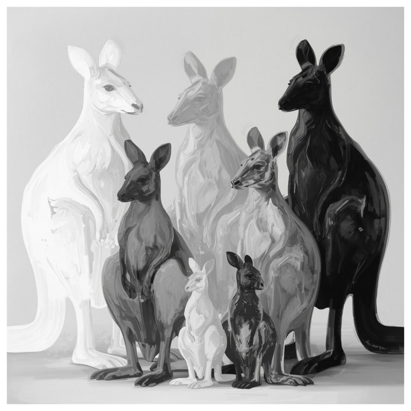 Coussins Group of Kangaroos, 26 x 26 pouces