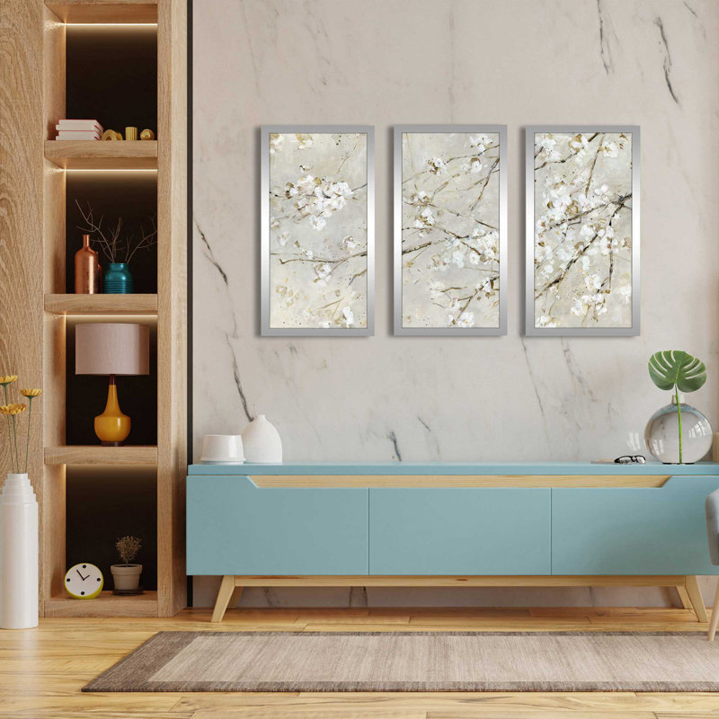«Blossom Confetti» par Sally Swatland - impression de cadre photo unique de 3 pièces, H 33,5 po x l 52,5 po x P 1 po