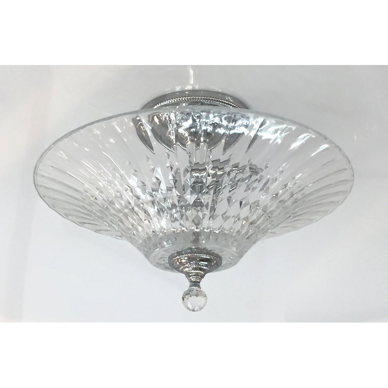 Pritts 3 - Light 14" Simple Semi Flush Mount, Chrome