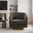 Applewold Upholstered Tan Chenille Swivel Barrel Chair with Solid Wood Base-114606131