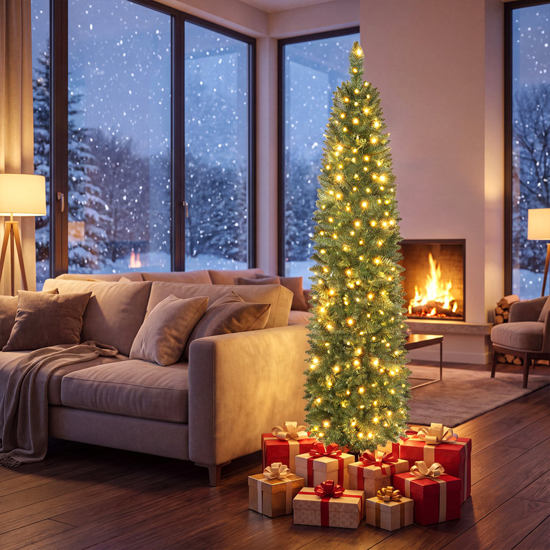 Arbre de Noël artificiel 5 pi avec lumières DEL blanc chaud, 5 pi