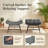 Nellysford Wicker Outdoor Ottoman (Set of 2), Upholstered Patio Footrest with Metal Frame for Deck, Porch Lounge Chair-74812884