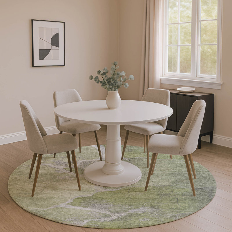 Premium Machine Washable Jakiyra AMF1889 Abstract Rug/AMF1889GE, Round 8'