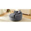 Fauteuil pivotant à 360° avec coussin double couche, 3 oreillers, rotation et construction fluides, 57,5 ​​pouces, base avec coussins de soutien gris.