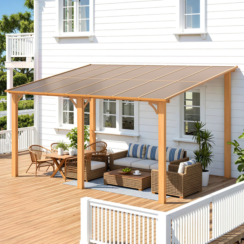 14' X 10' Outdoor Wood Gazebo For Patio