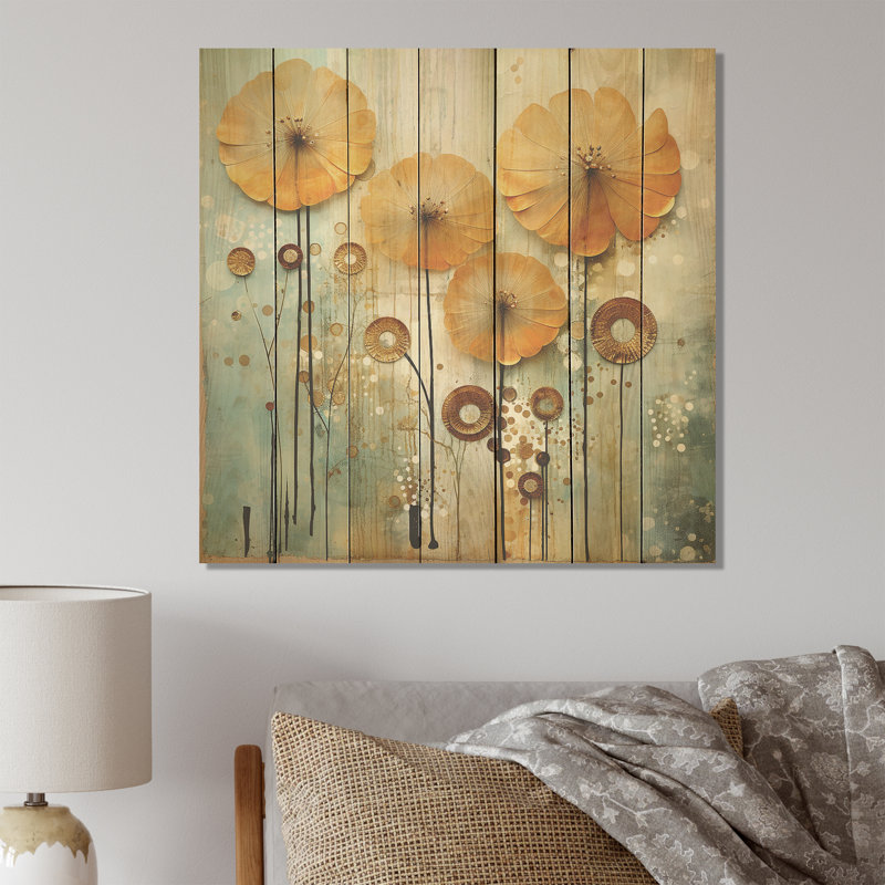 Delicate Dreamscapes Airy Dandelion II - Pissenlit sur bois, H 25 po x l 25 po