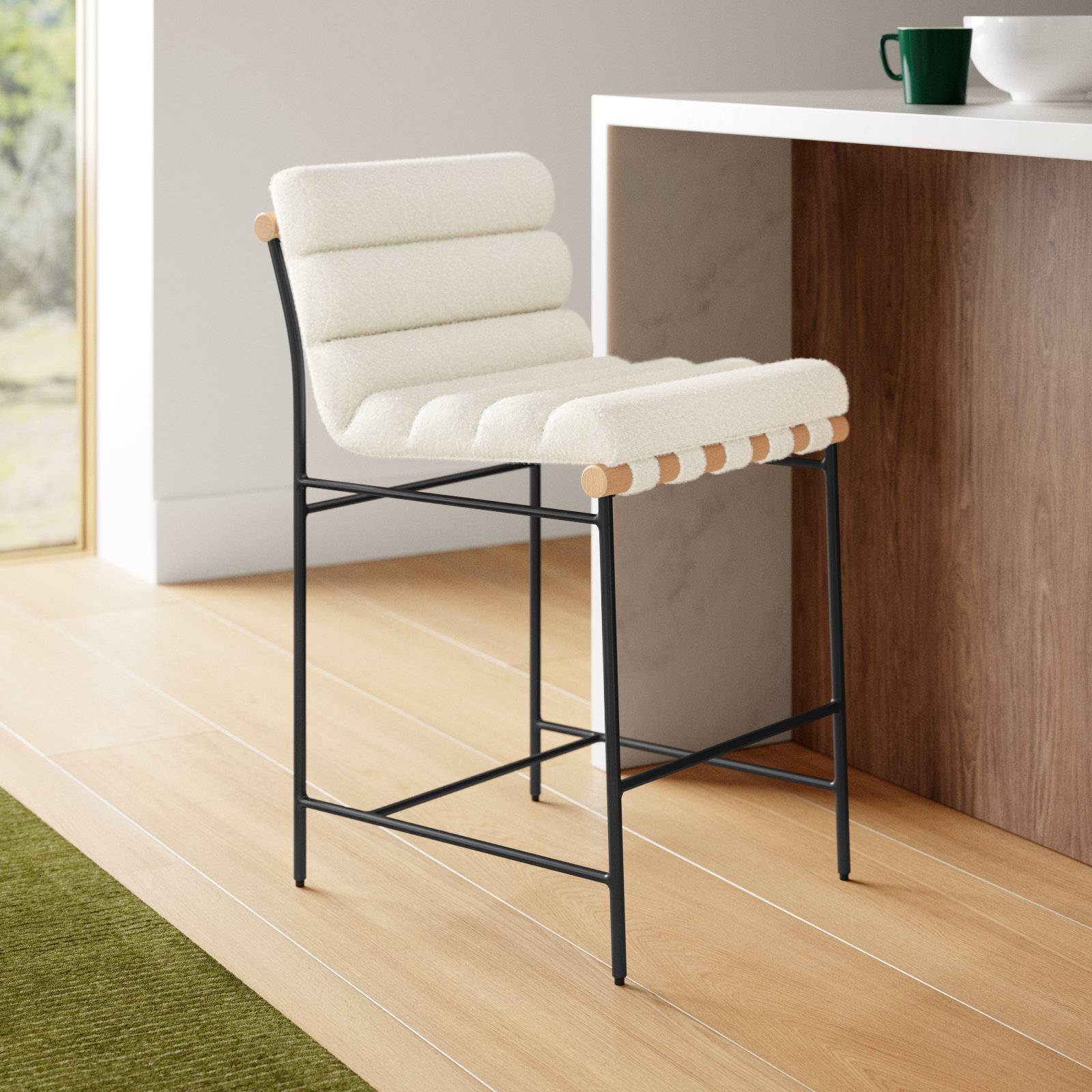 Eila 25" Bar Stool, Ivory