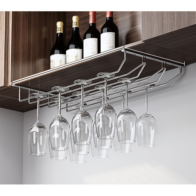 Support à verres à vin suspendu Home, H 1,57 po x l 17,71 po x P 12,99 po