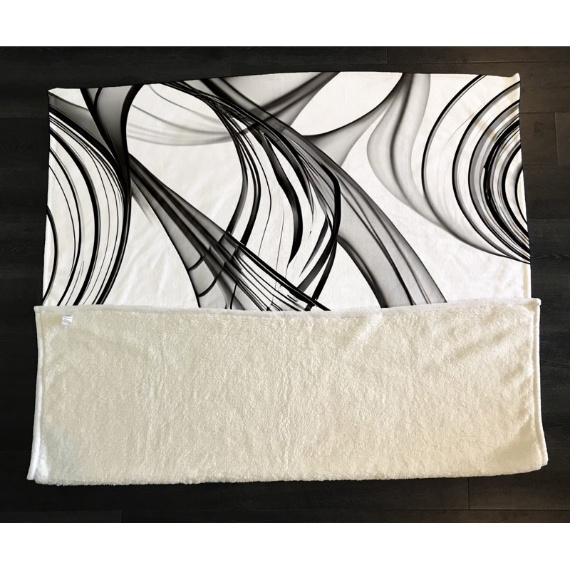 Throw Blanket, 68" W x 80" L, Marble/Abstract, Gray/White