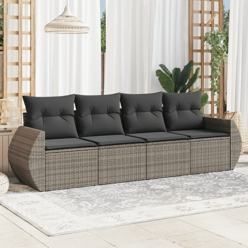 Vidaxl Garden Sofa Set Grey, Dark Grey