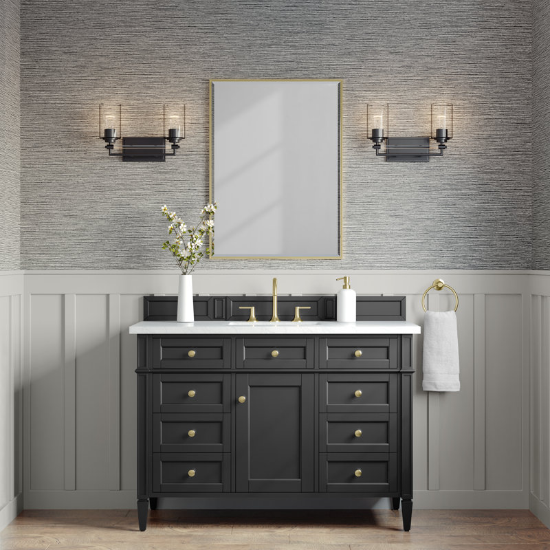 Meuble-lavabo à 2 lumières de 15,75 po de largeur Binsly, Gunmetal
