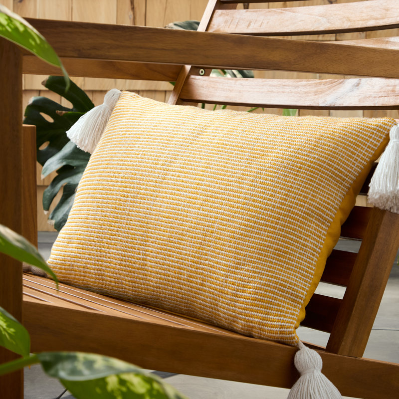 TOWN & COUNTRY TERRA Alara Ribbed Texture Indoor Outdoor Decorative Pillow 20"x20" , 19.69"H x 14.17"W, Rectangle