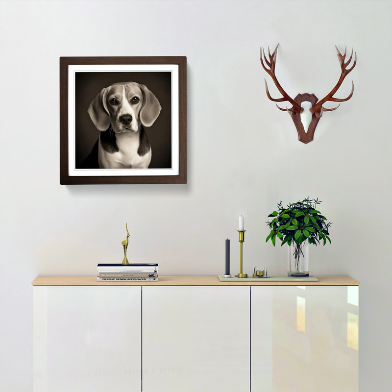 Single Picture Frame Print on Wood, Walnut