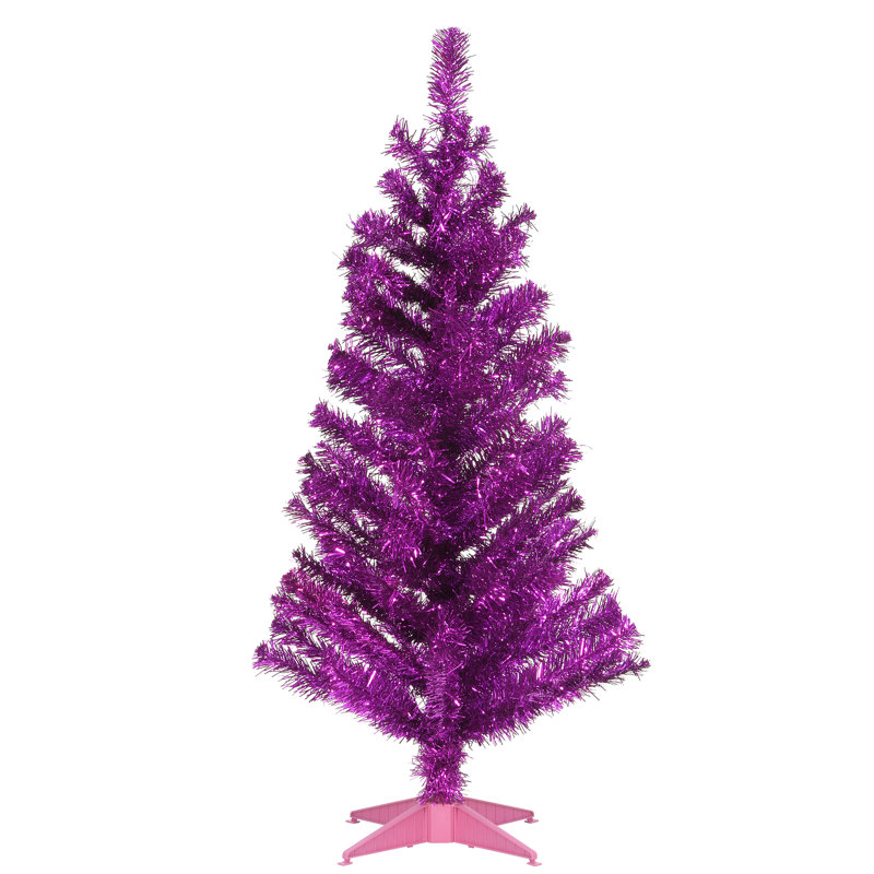 Pink Tinsel Tree, 3'