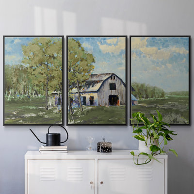 " Autumn Barn V30 " 3 - Pieces Painting Print