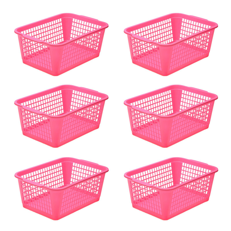 Panier de plastique, Rose, 12, 16 x 12 x 16