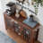 Large Sideboard Buffet Cabinet With Storage, 55" Farmhouse Kitchen Coffee Wine Bar Cabinet With 3 Glass Doors, Wood Mid Century Modern Side Board Table For Dining Room, Living Room-1810899842-1810899841-1811895712