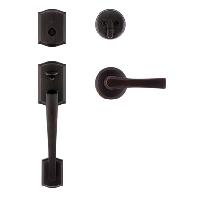 Weiser Prescott X Katella Handleset In Venetian Bronze
