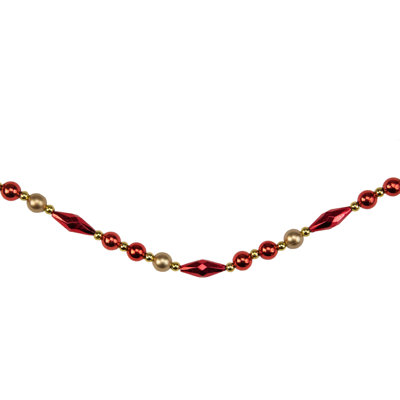 9' x 0.5" Shatterproof Beaded Artificial Christmas Garland - Unlit